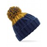 Winter hat - mod. B437:Oxford Navy, 100% acrylic, Mustard, One Size